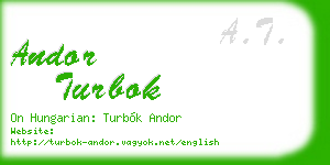 andor turbok business card
