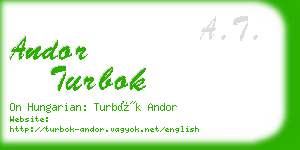 andor turbok business card